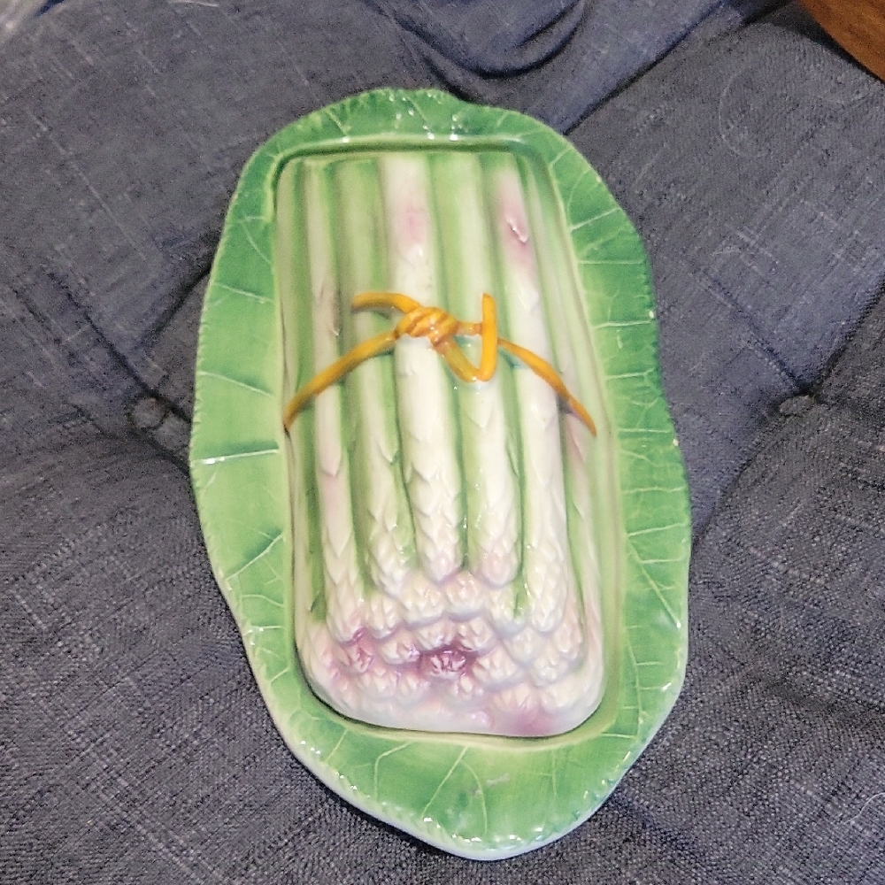 Green Asparagus Ceramic Platter